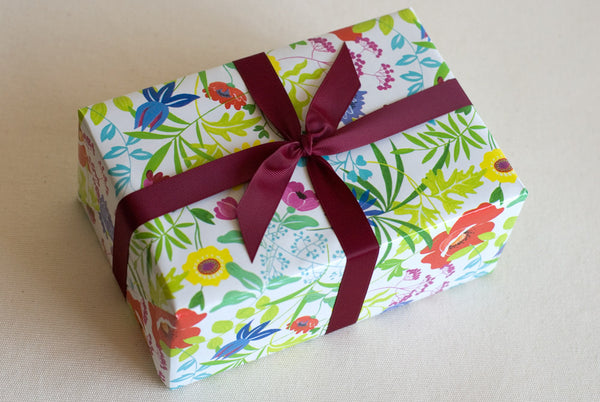 GIFT: 6 jars, wrapped in "FLOWERS" gift wrap