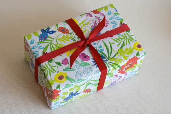 GIFT: 6 jars, wrapped in "FLOWERS" gift wrap